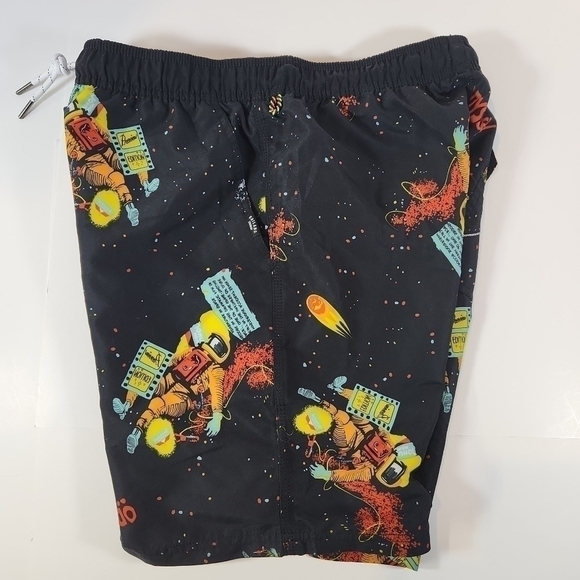 GAILANG Surf Club Mens 35 Black Lined Polyester Shorts Swim Trunks Drawstring - Picture 5 of 10